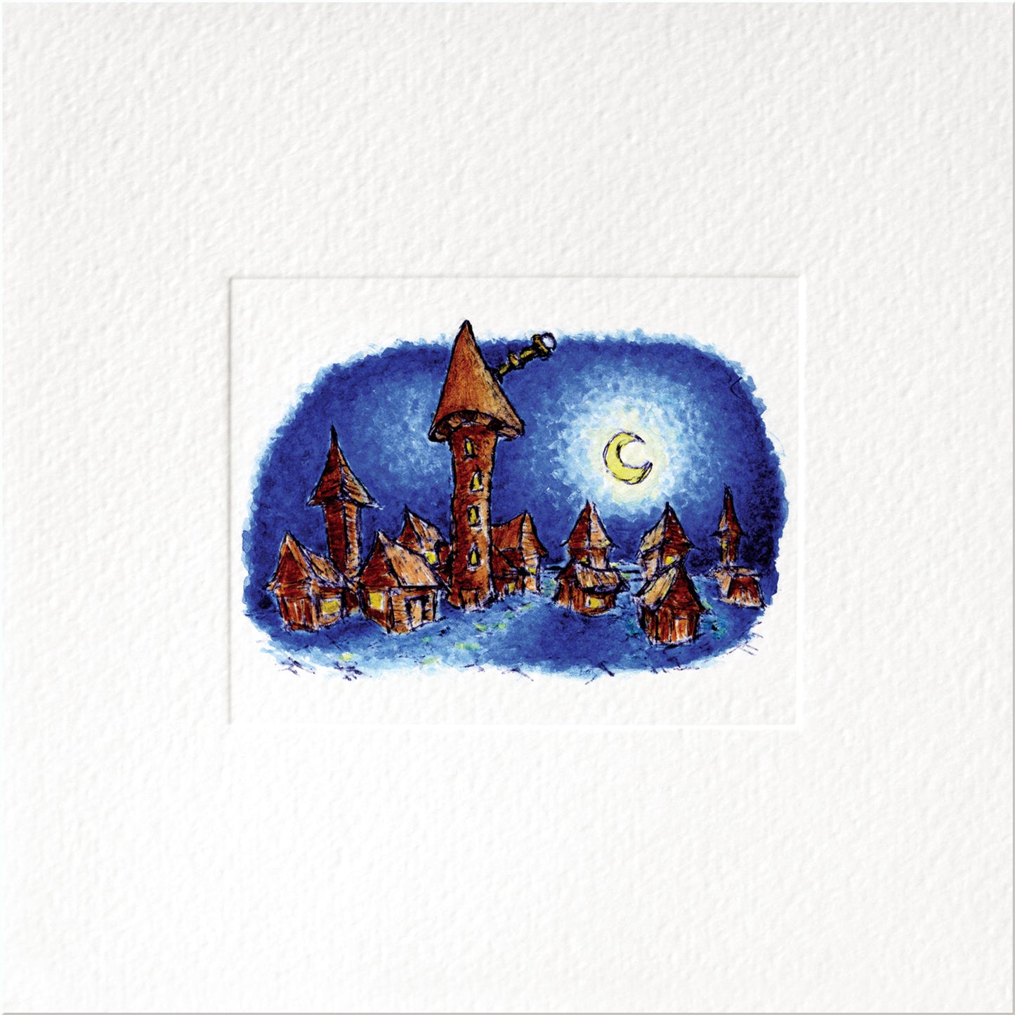 Stargazers — Christmas art greeting card by Studio VLKNV