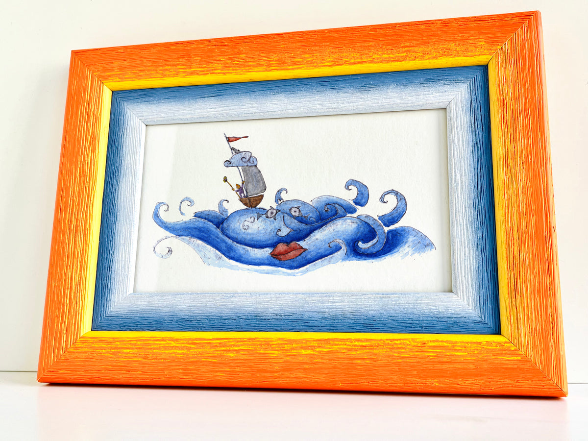 Champion — hand-painted watercolor greeting card, Sea collection