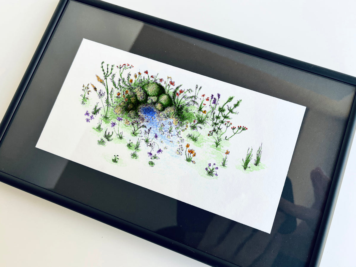 Source of Life — hand-painted watercolor greeting card, Zen collection