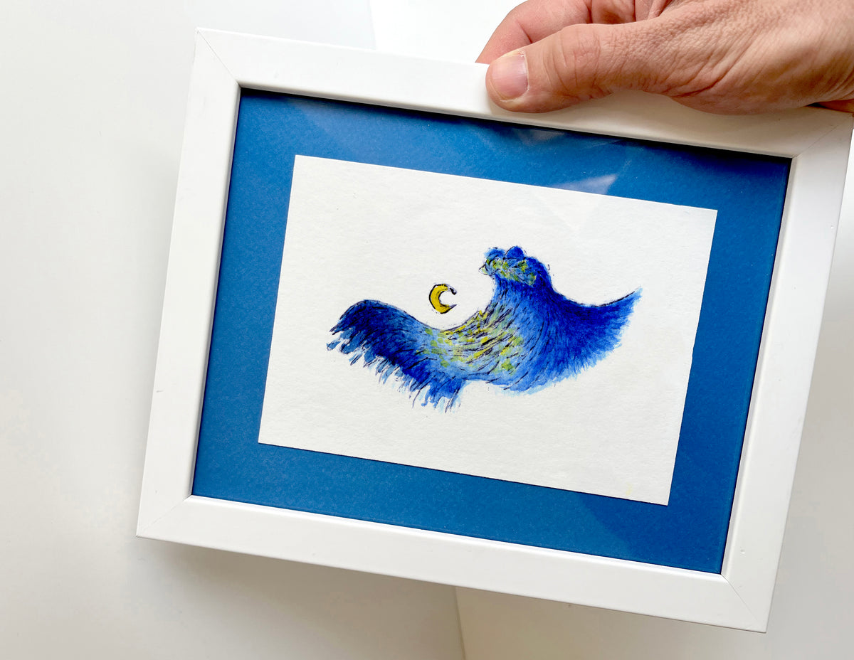Wave — hand-painted watercolor greeting card, Sea collection