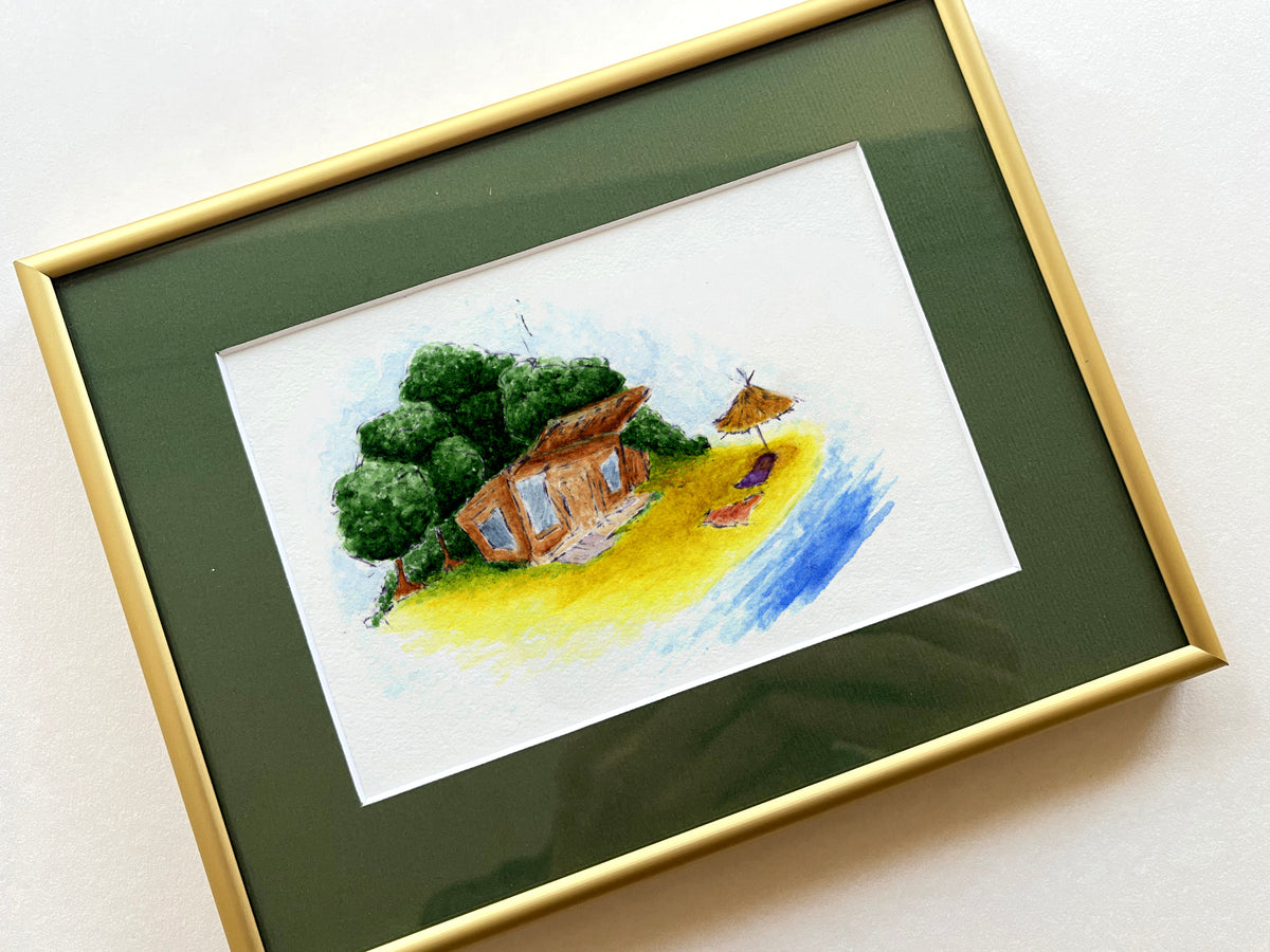 Idyll — hand-painted watercolor greeting card, Sea collection