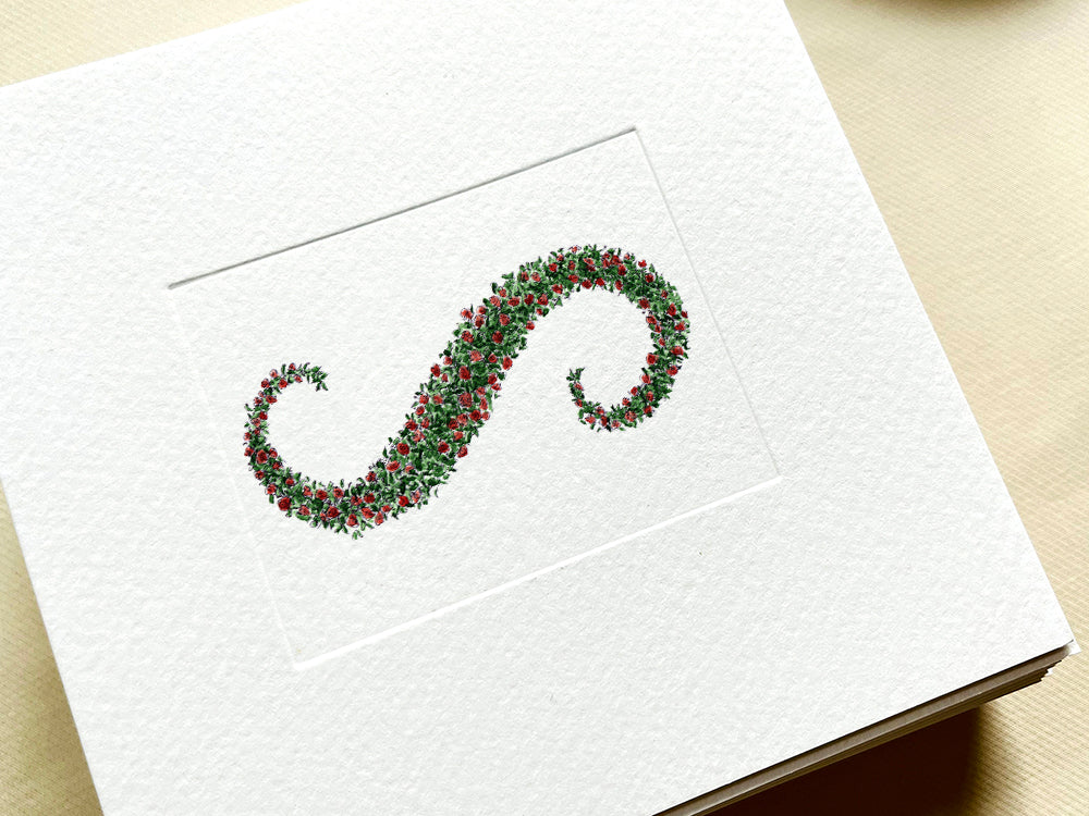 Infinity 2 — hand-painted watercolor greeting card, Floral collection