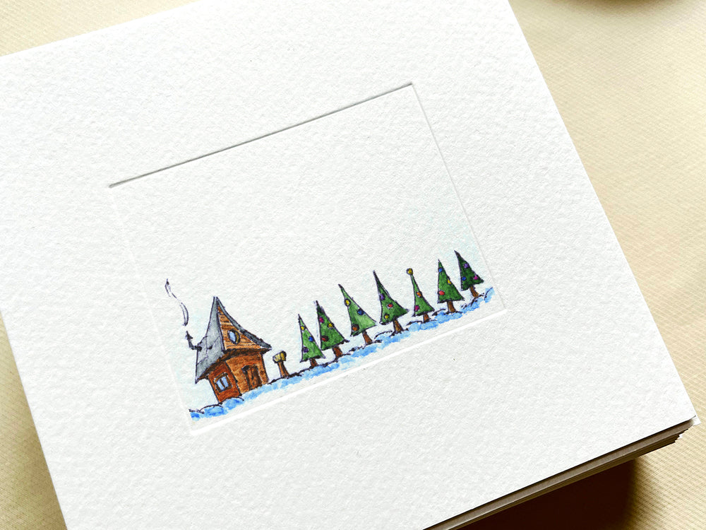 Seven trees — collectible framed signed print, Christmas collection