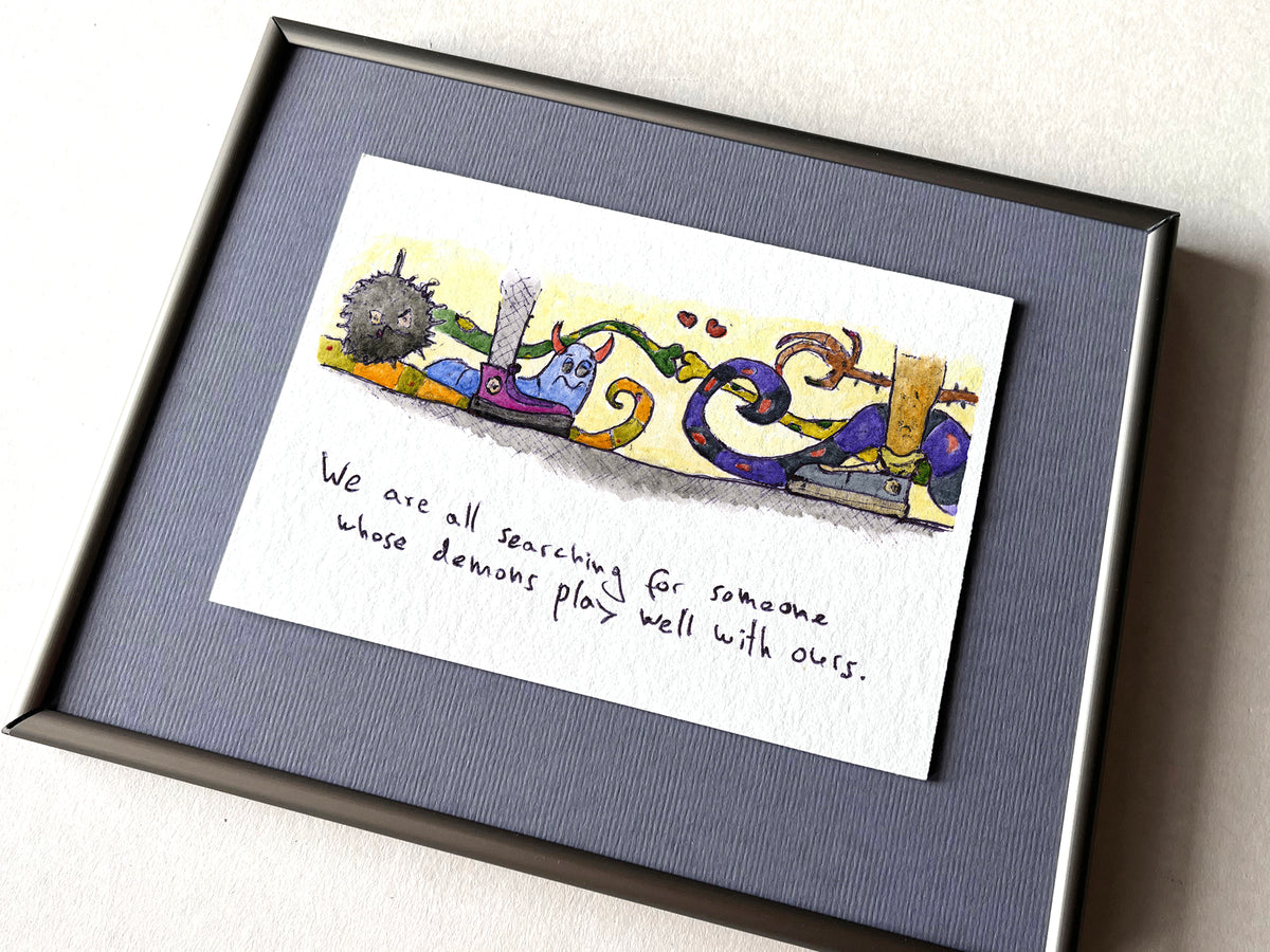 Rendezvous — hand-painted watercolor greeting card, Love collection