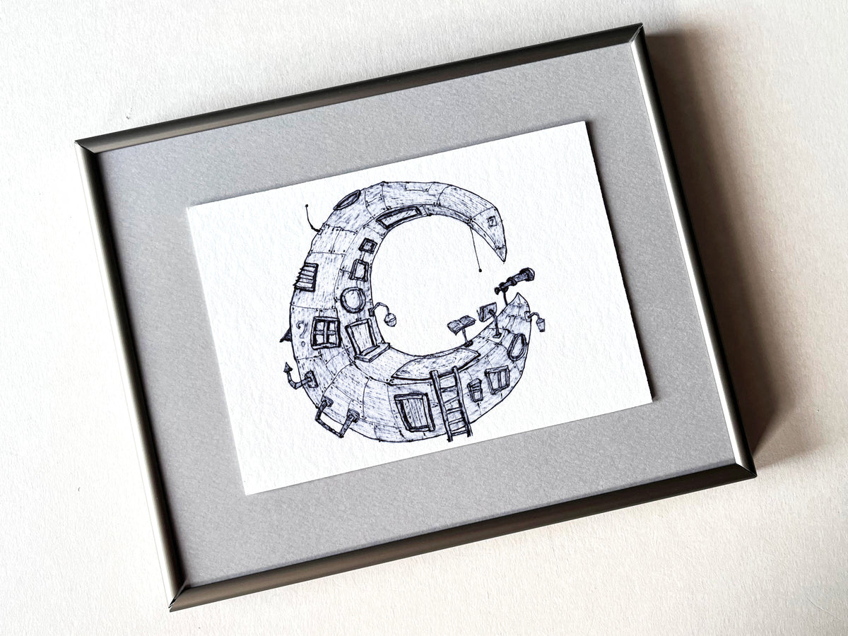 Observatory — hand-painted watercolor greeting card, Misfits collection