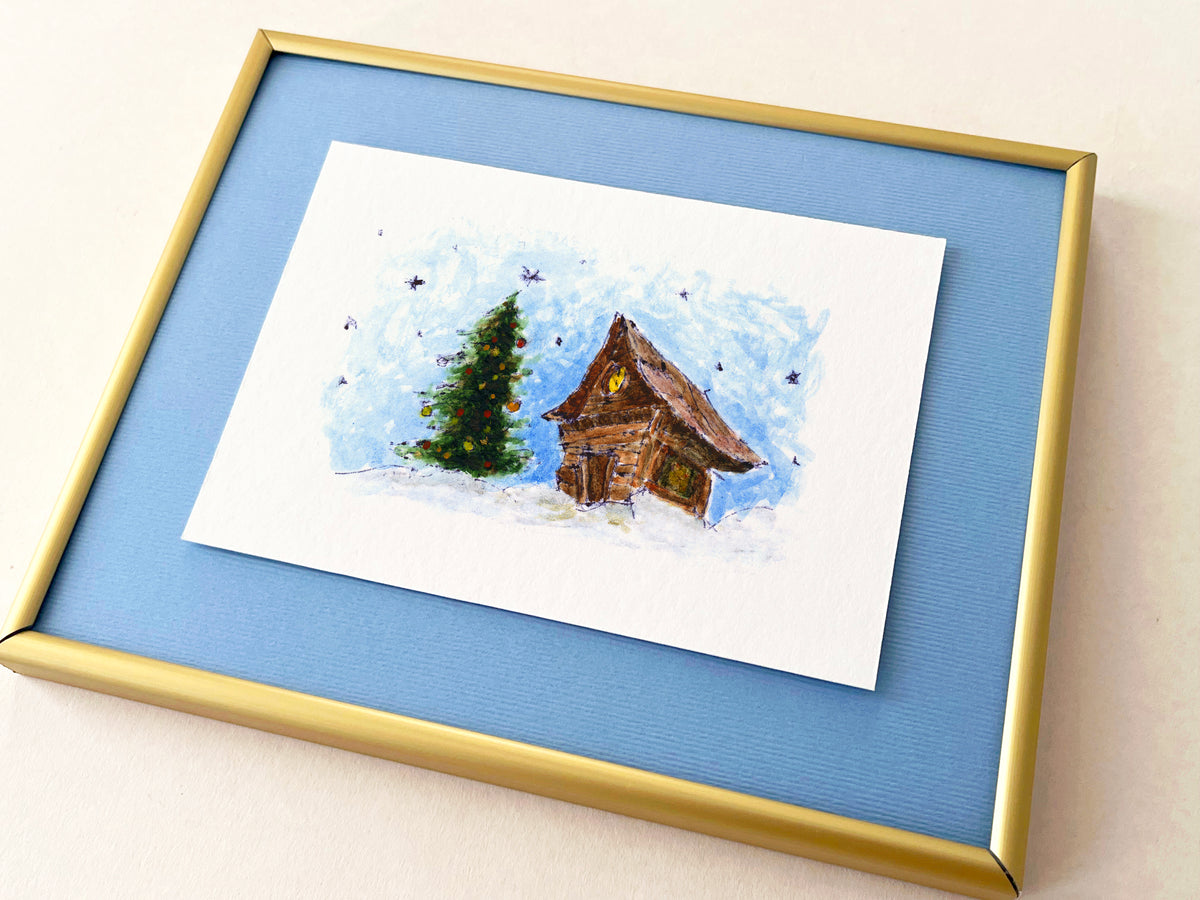 25.12 — hand-painted watercolor greeting card, Christmas collection