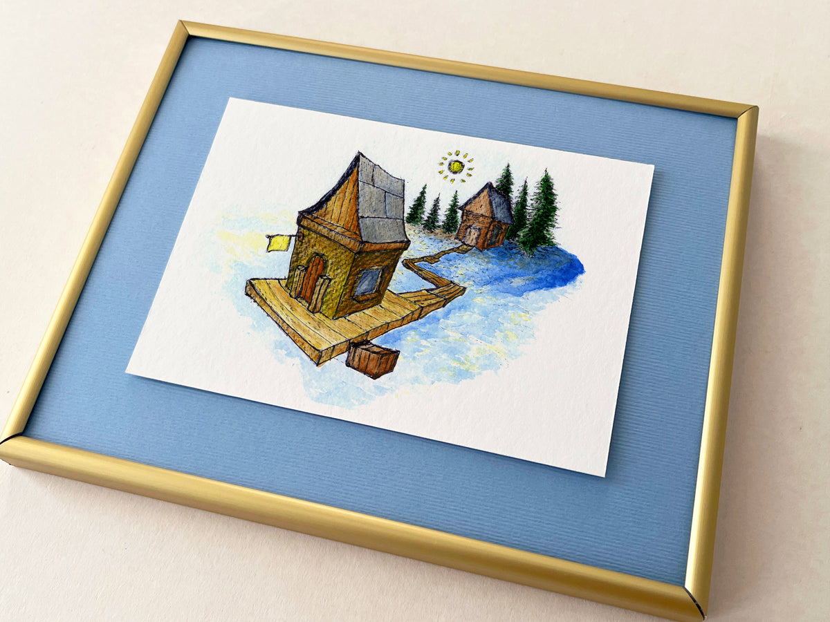 Friendship — hand-painted watercolor greeting card, Christmas collection
