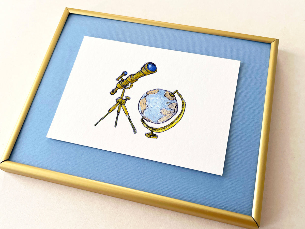 Curiosity — hand-painted watercolor greeting card, Misfits collection