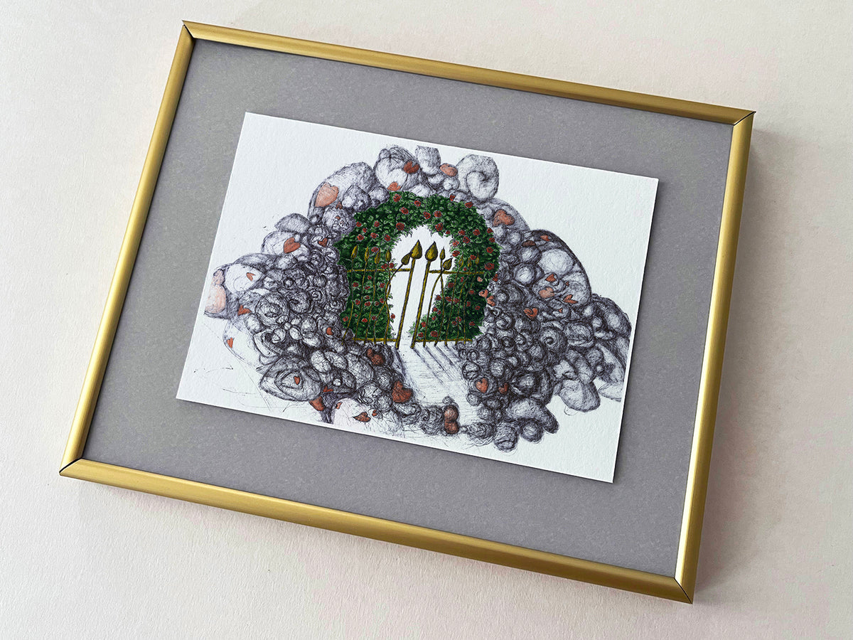 Paradise — hand-painted watercolor greeting card, Love collection
