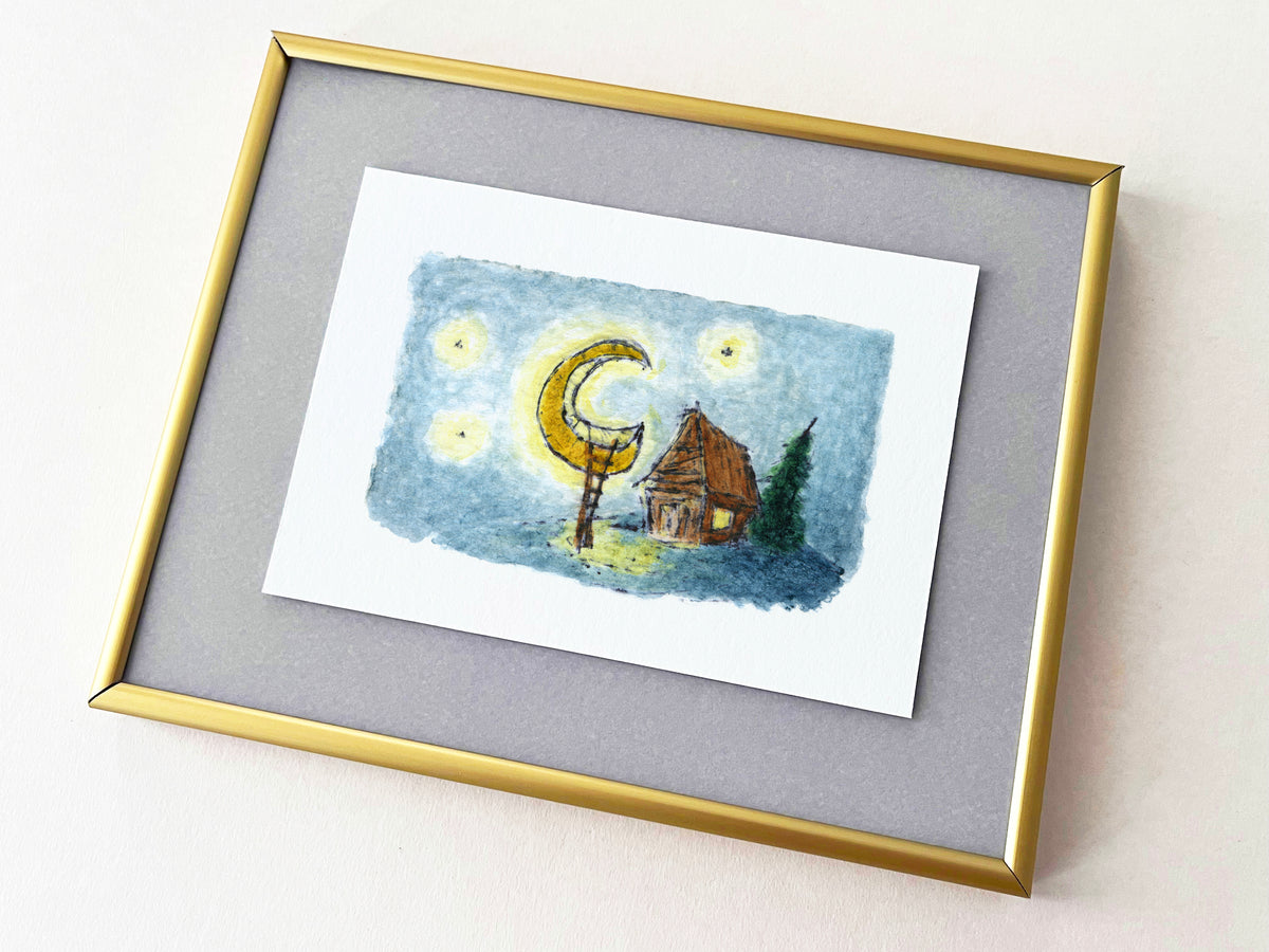 Reverie — hand-painted watercolor greeting card, Christmas collection