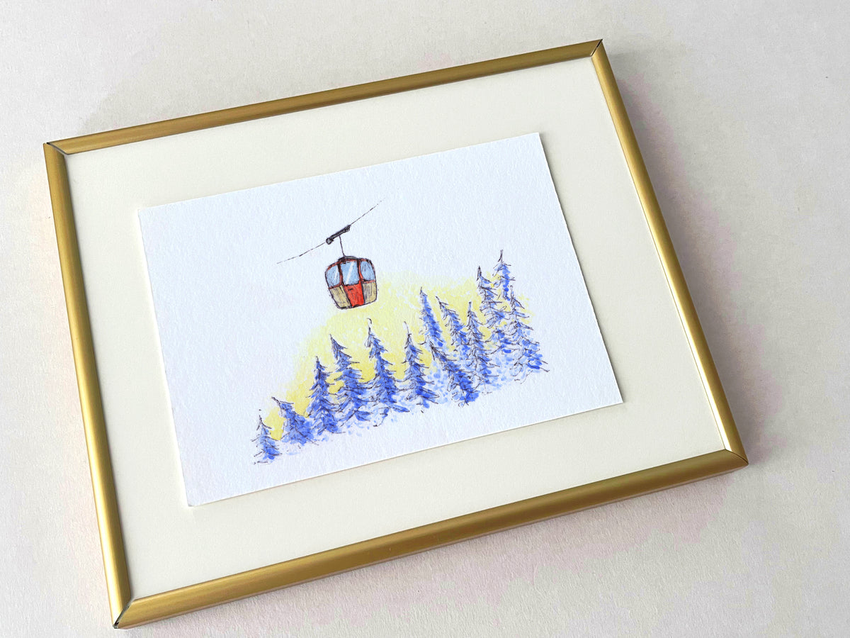 Enthusiasm — hand-painted watercolor greeting card, Christmas collection