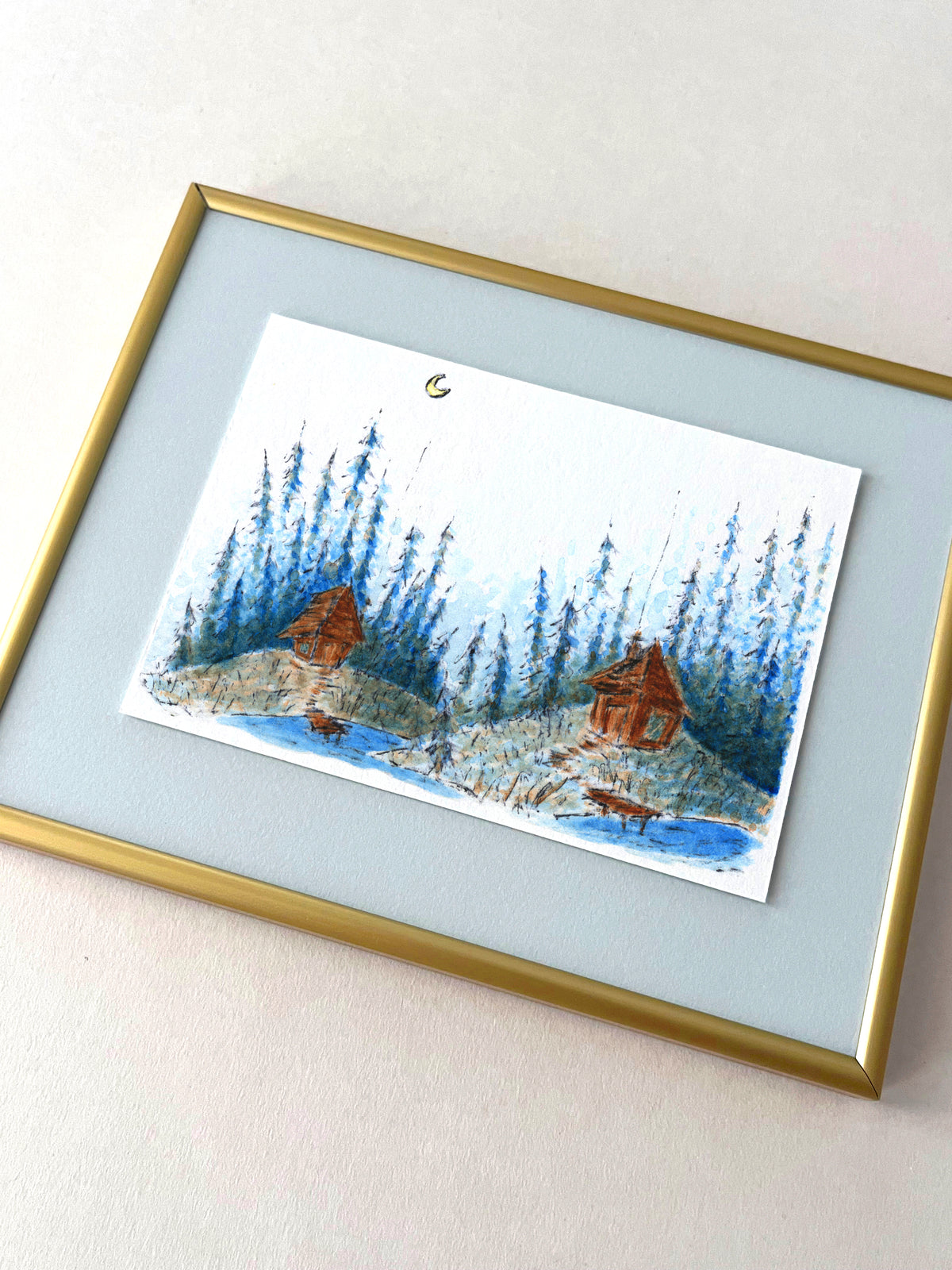 Frost — hand-painted watercolor greeting card, Christmas collection
