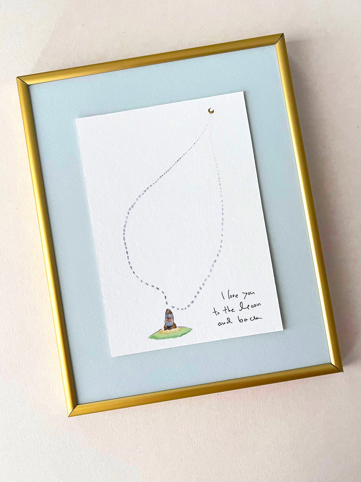 That much — hand-painted watercolor greeting card, Love collection