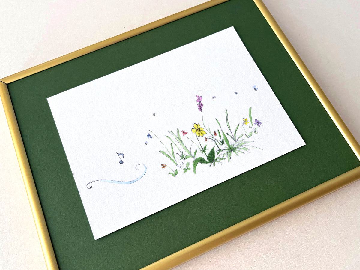 Whisper — hand-painted watercolor greeting card, Floral collection