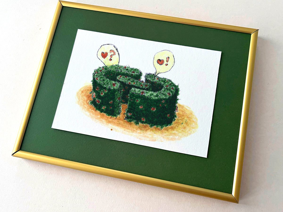 Labyrinth — hand-painted watercolor greeting card, Love collection