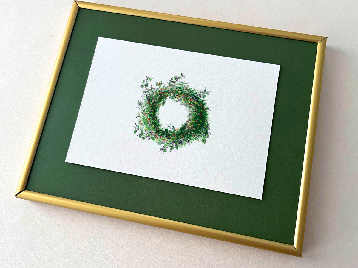 Together — hand-painted watercolor greeting card, Christmas collection