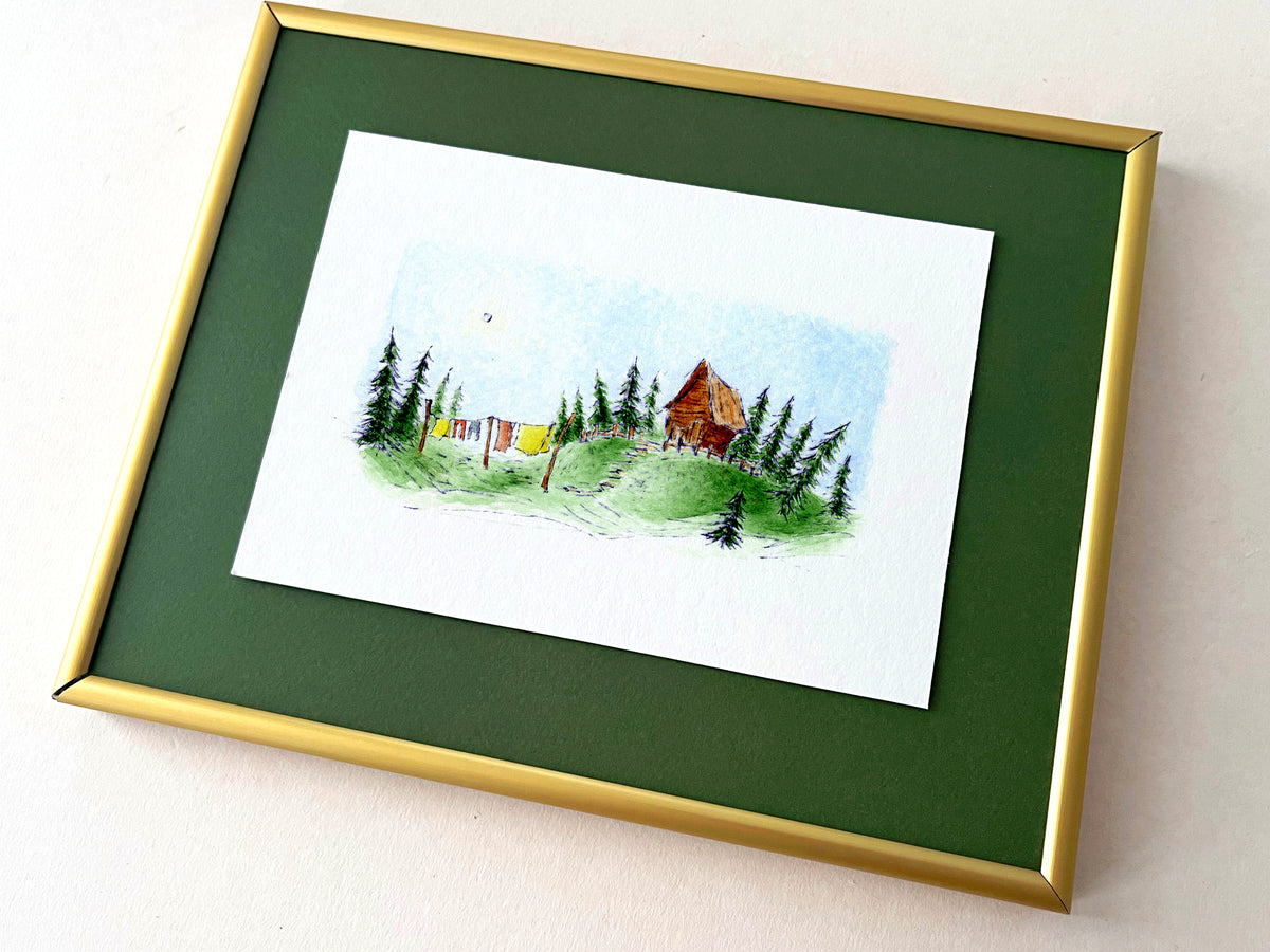 Spacious — hand-painted watercolor greeting card, Misfits collection