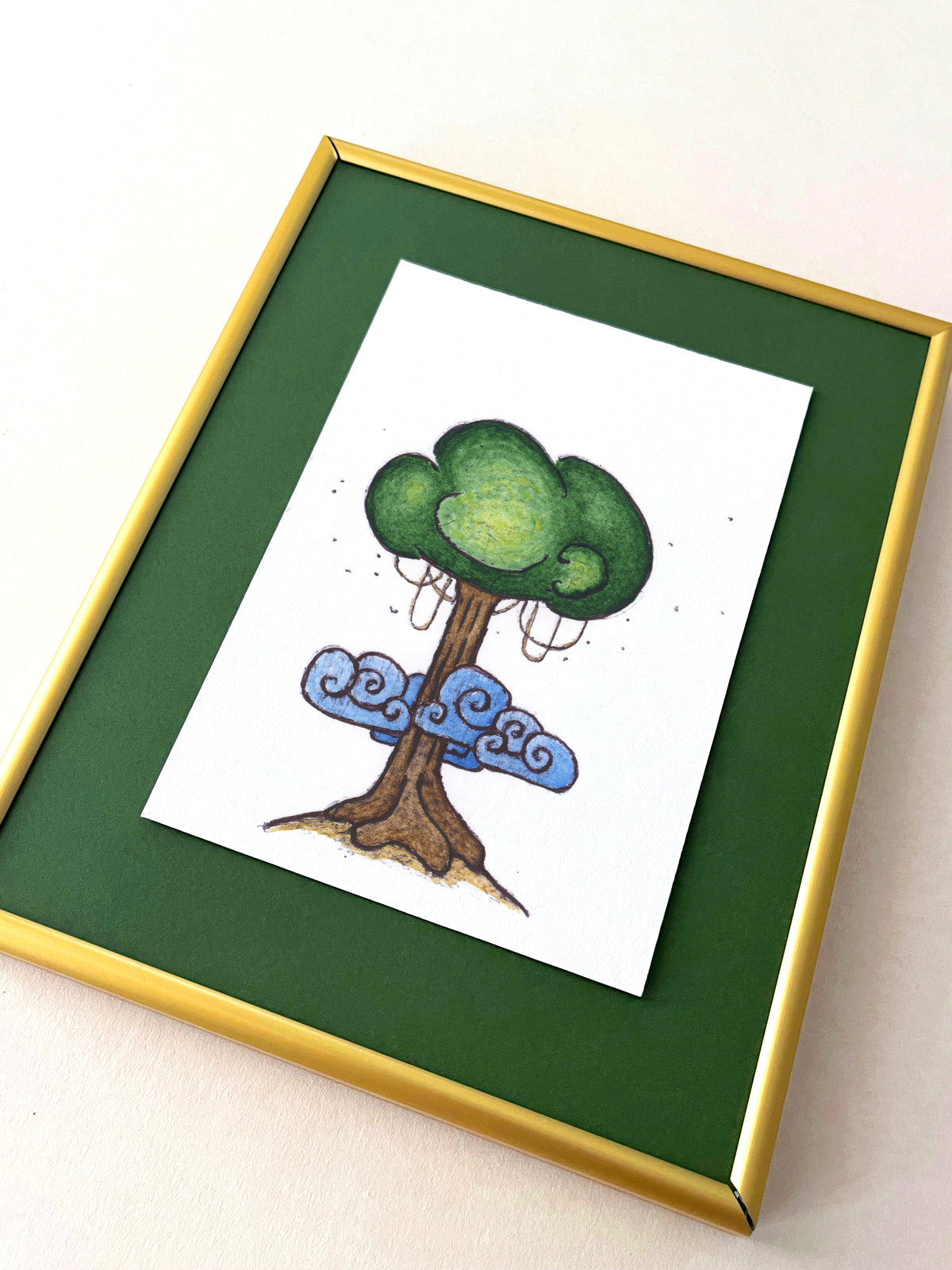Giant Tree — hand-painted watercolor greeting card, Misfits collection