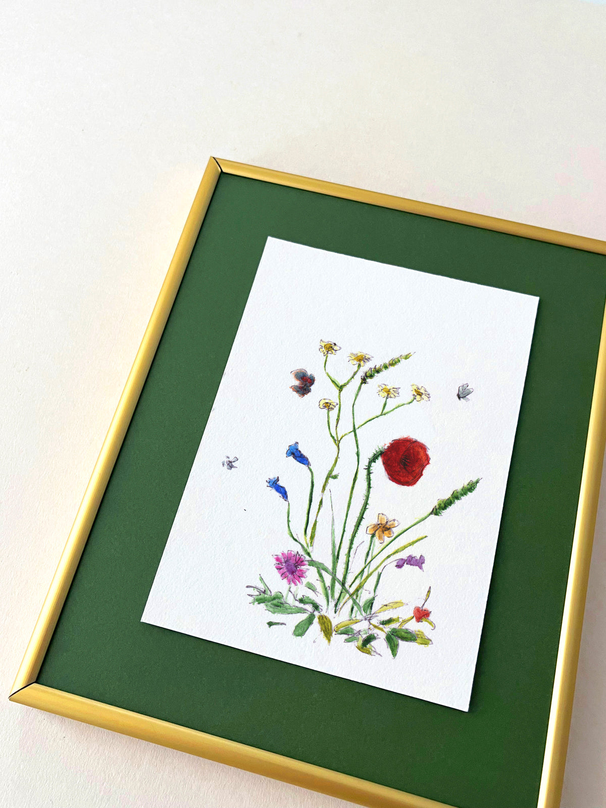 Spring — hand-painted watercolor greeting card, Floral collection
