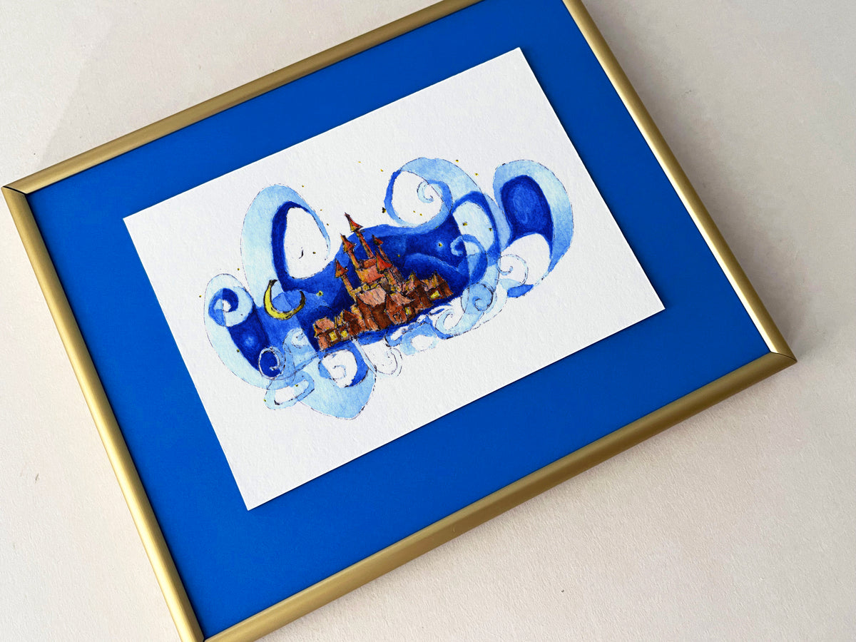 Fairy Tale — hand-painted watercolor greeting card, Christmas collection