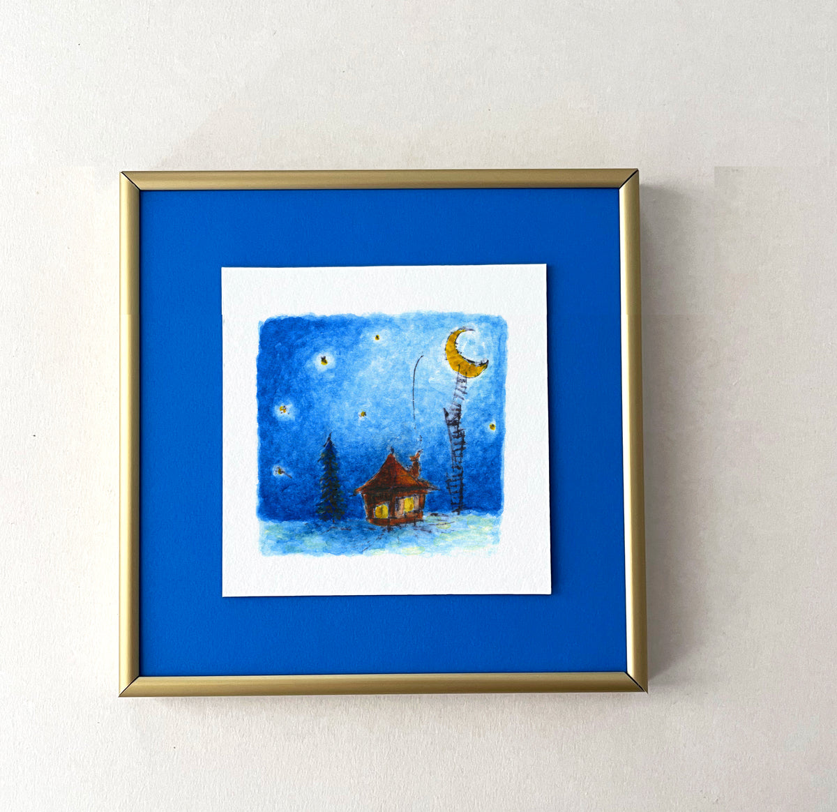 Coziness — hand-painted watercolor greeting card, Christmas collection