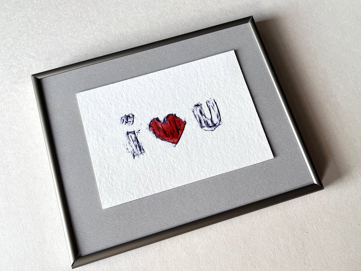 I Love You — hand-painted watercolor greeting card, Love collection