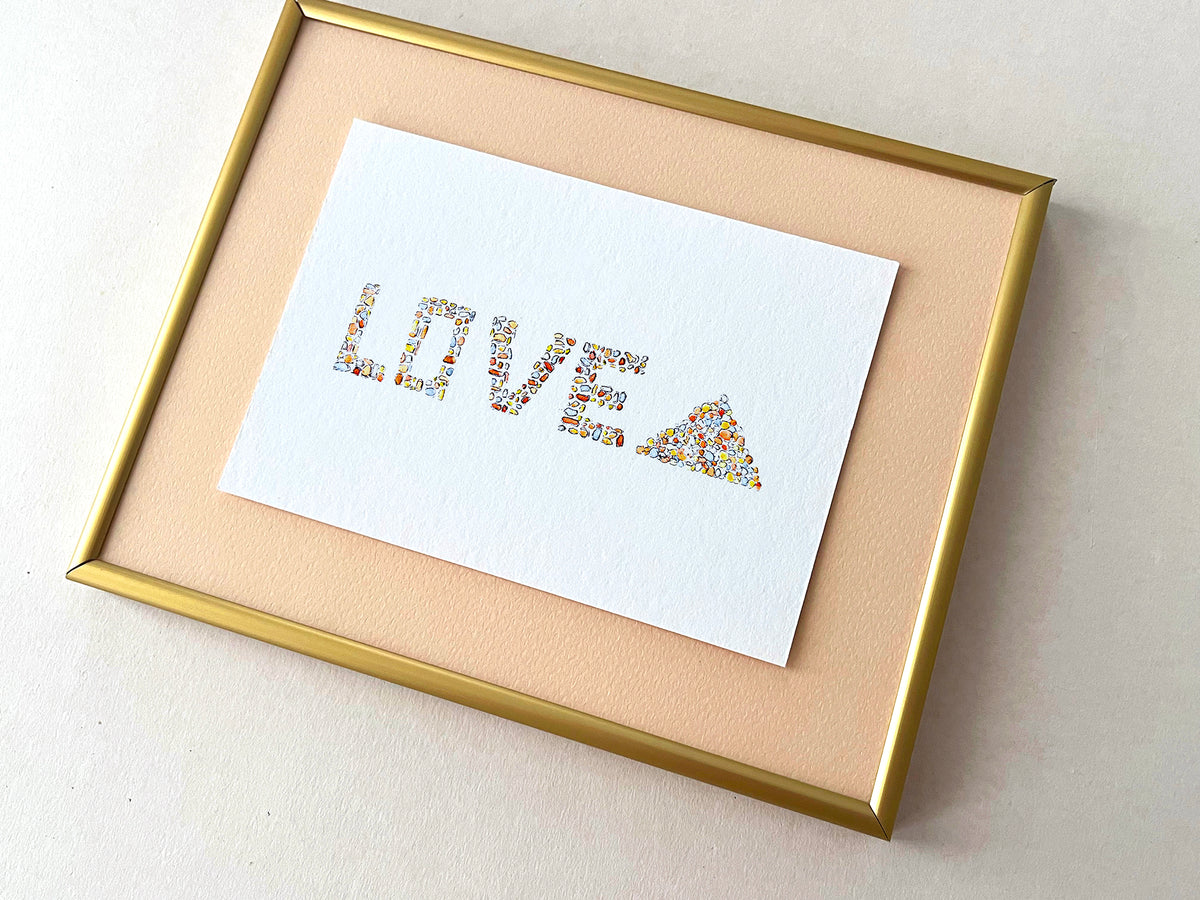 Synthesis = Love — hand-painted watercolor greeting card, Love collection