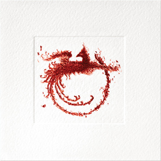 Phoenix — original ink and watercolor greeting card by Studio VLKNV