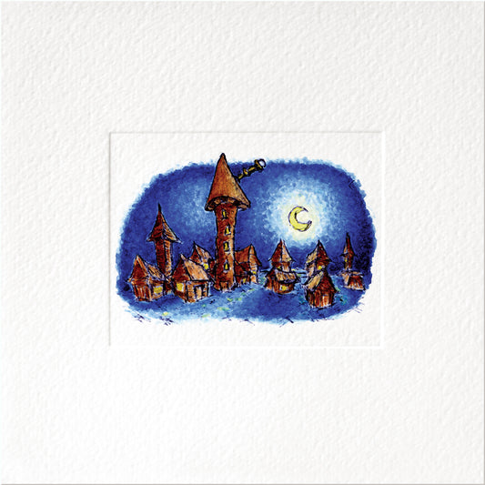 Stargazers — Christmas art greeting card by Studio VLKNV