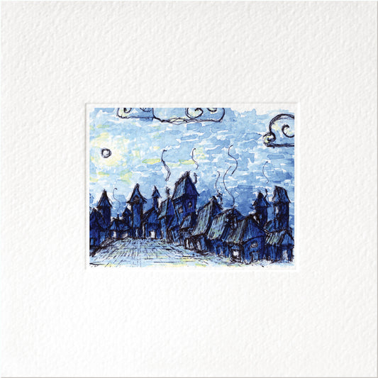 Homes — Christmas art greeting card by Studio VLKNV