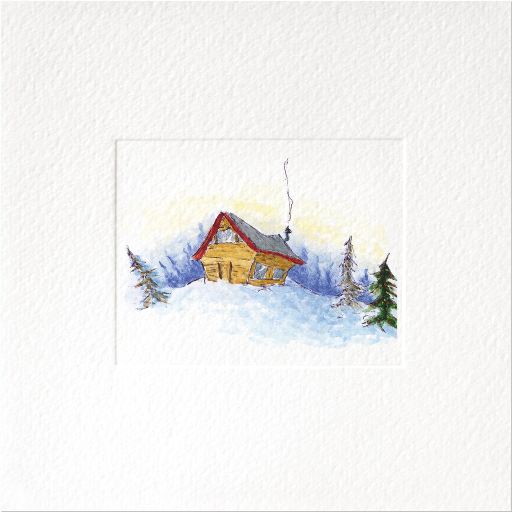 The Hut — Christmas art greeting card by Studio VLKNV