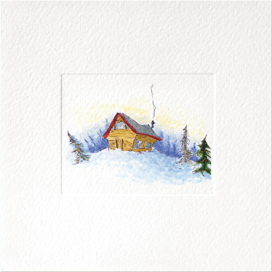 The Hut — Christmas art greeting card by Studio VLKNV