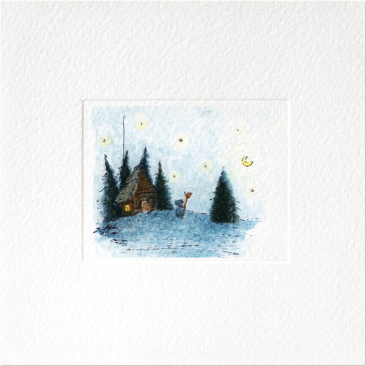 Dusk — Christmas art greeting card by Studio VLKNV