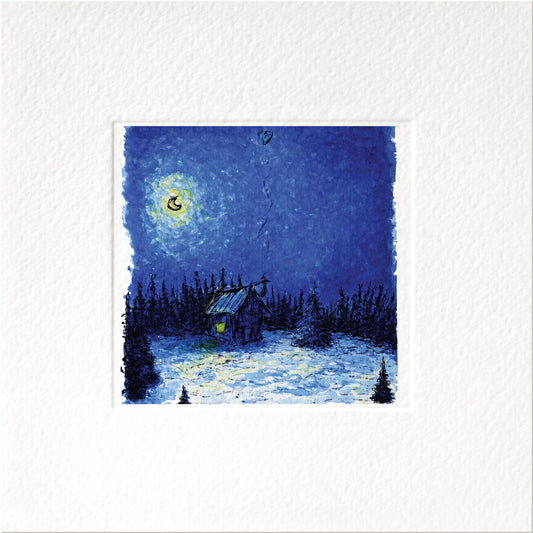 Silent Night — Christmas art greeting card by Studio VLKNV