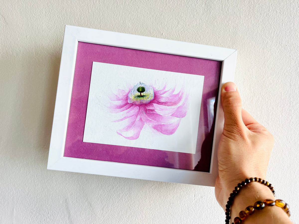 Blooming — hand-painted watercolor greeting card, Zen collection