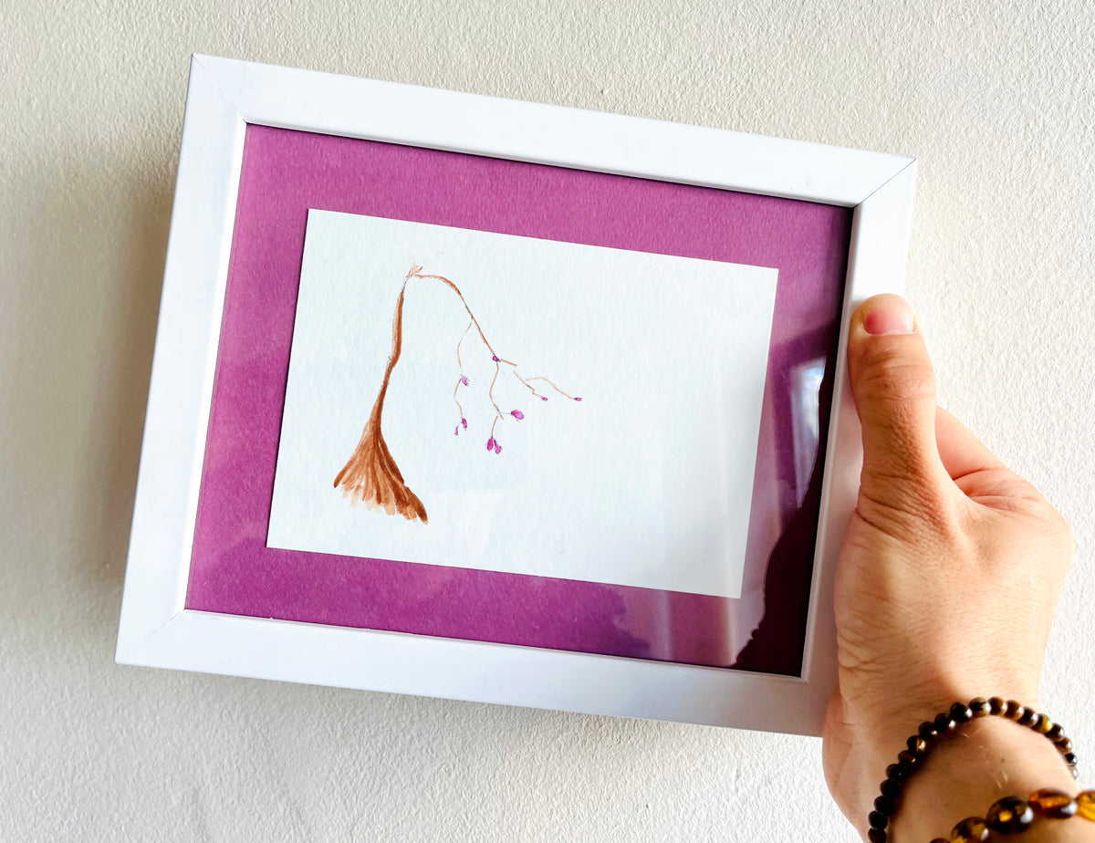 Haiku Spring — hand-painted watercolor greeting card, Zen collection