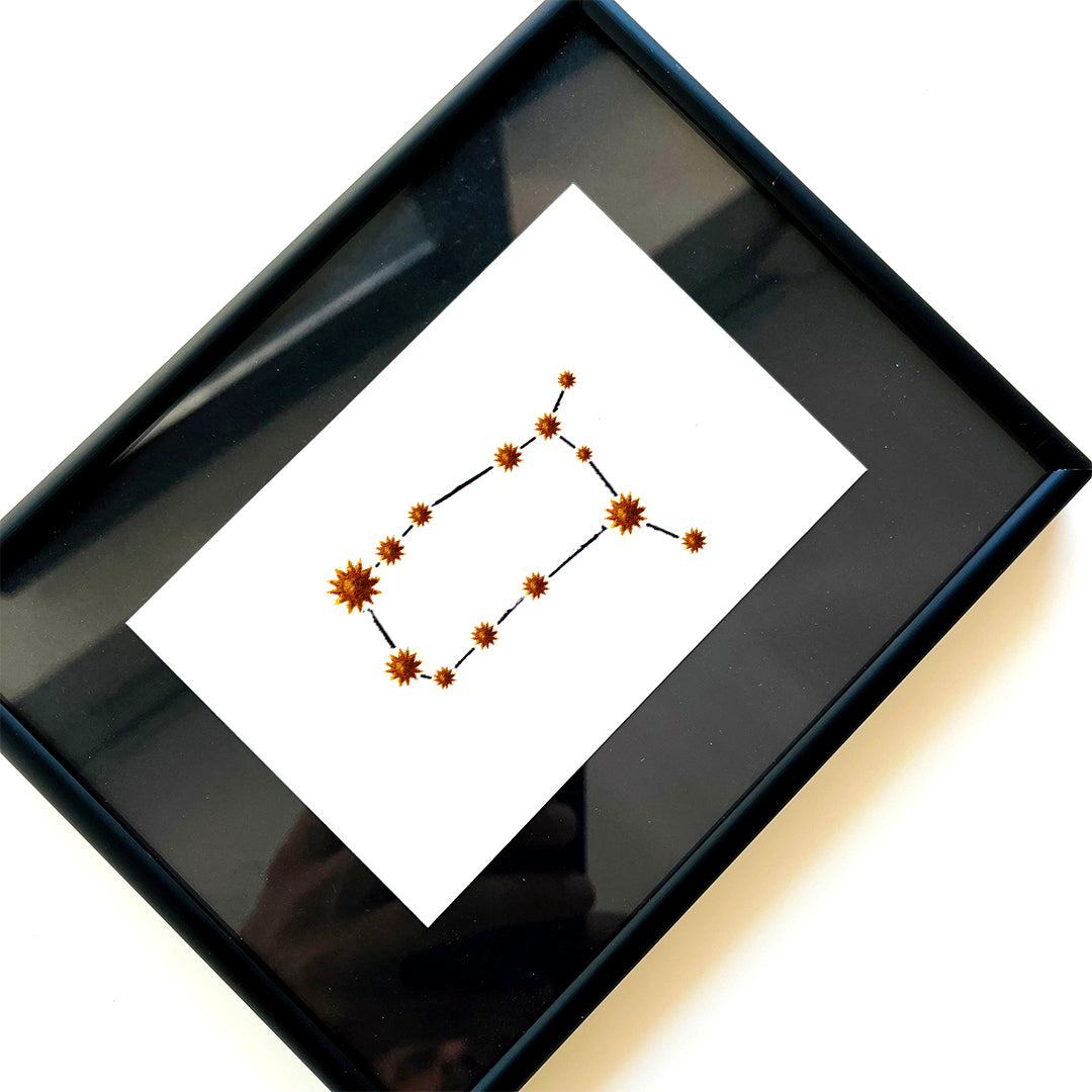 Gemini — hand-painted watercolor greeting card, Constellations collection