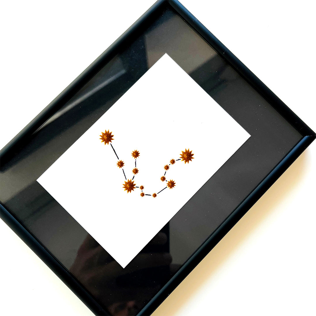 Aquarius — hand-painted watercolor greeting card, Constellations collection