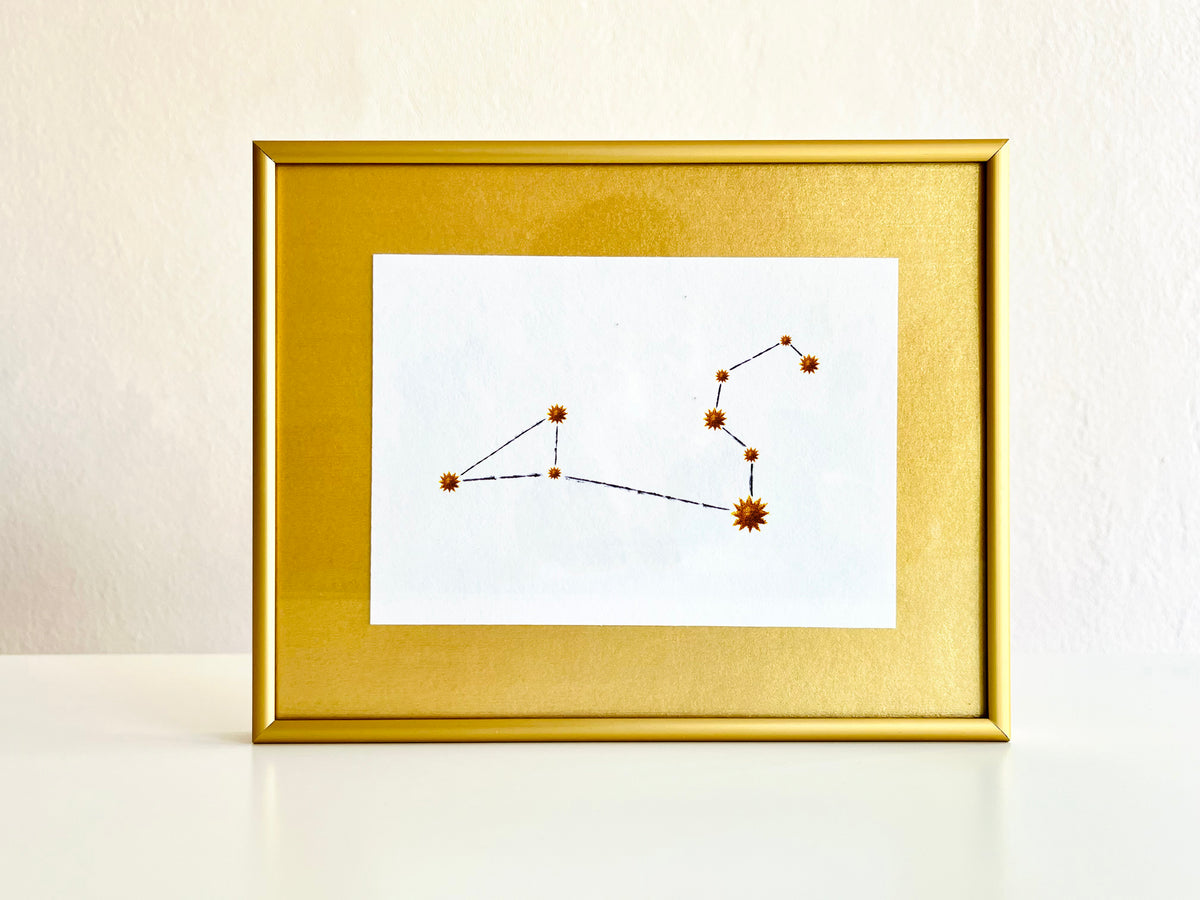 Leo — hand-painted watercolor greeting card, Constellations collection
