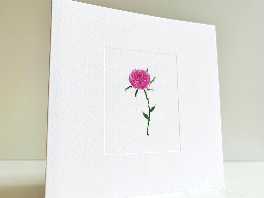 Fine Rose — hand-painted watercolor greeting card, Floral collection
