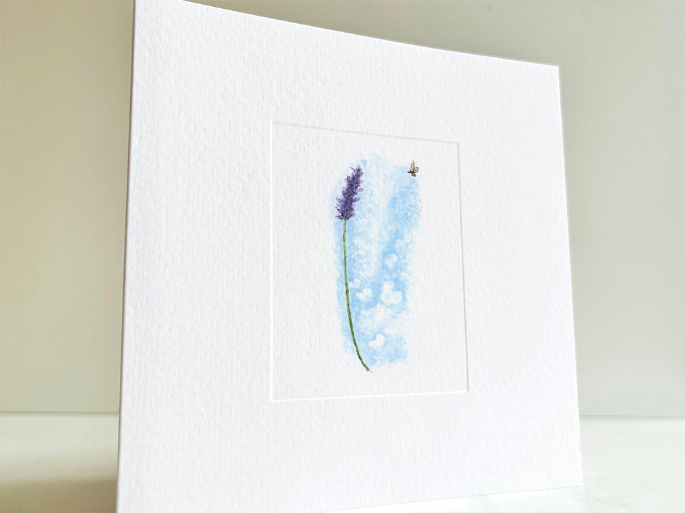 Lavander — hand-painted watercolor greeting card, Floral collection